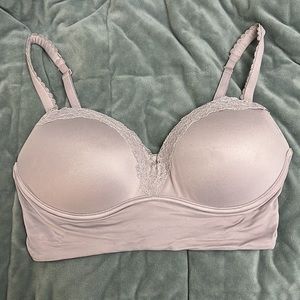 Victoria's Secret body by Victoria no wire wireless gray bra bustier 34D
